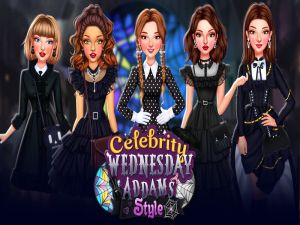 Jwèt Selebrite mèkredi addams style sou entènèt