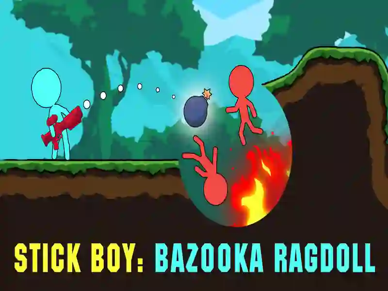 Jwèt Baton ti gason: bazouka ragdoll sou entènèt