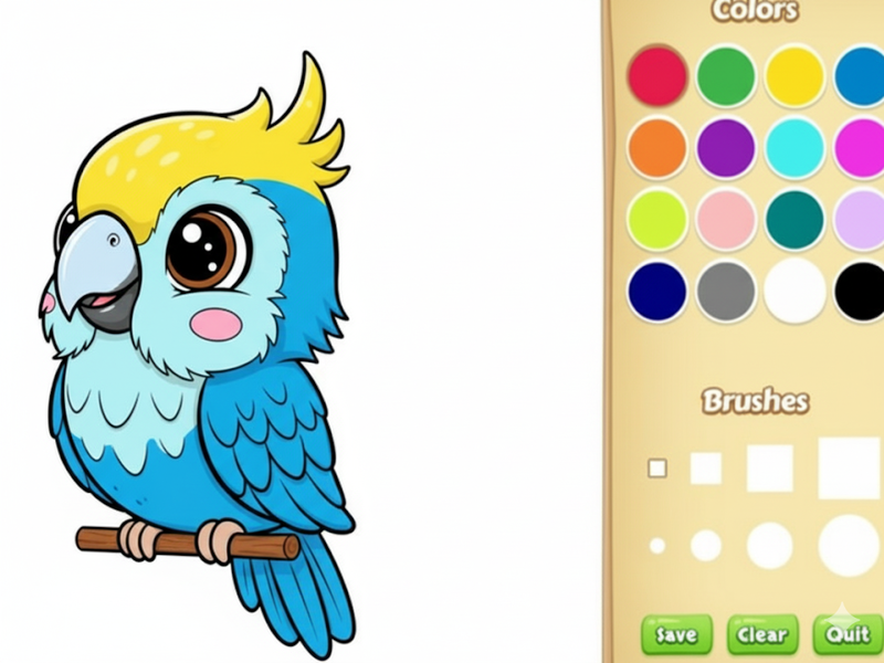 Jwèt Kawaii bèt koloran liv sou entènèt