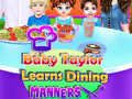 Jwèt Ti bebe Taylor aprann mannyè pou manje sou entènèt