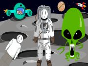 Jwèt Stickman nan espas sou entènèt
