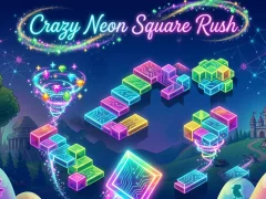 Jwèt Sou entènèt jwèt Crazy Neon Square Rush sou entènèt