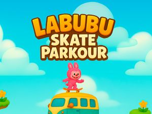 Jwèt Labubu monte paten parkour sou entènèt