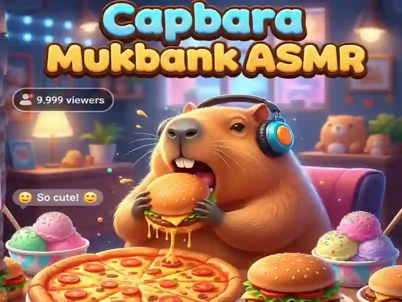 Jwèt Capybara Mukbang ASMR sou entènèt