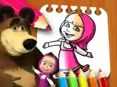 Jwèt Liv Kolorasyon Masha ak Bè sou entènèt Jwèt Liv Kolorasyon Masha ak Bè sou entènèt