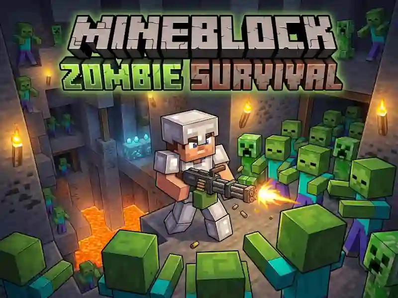 Jwèt Mineblock Zombie Survival sou entènèt