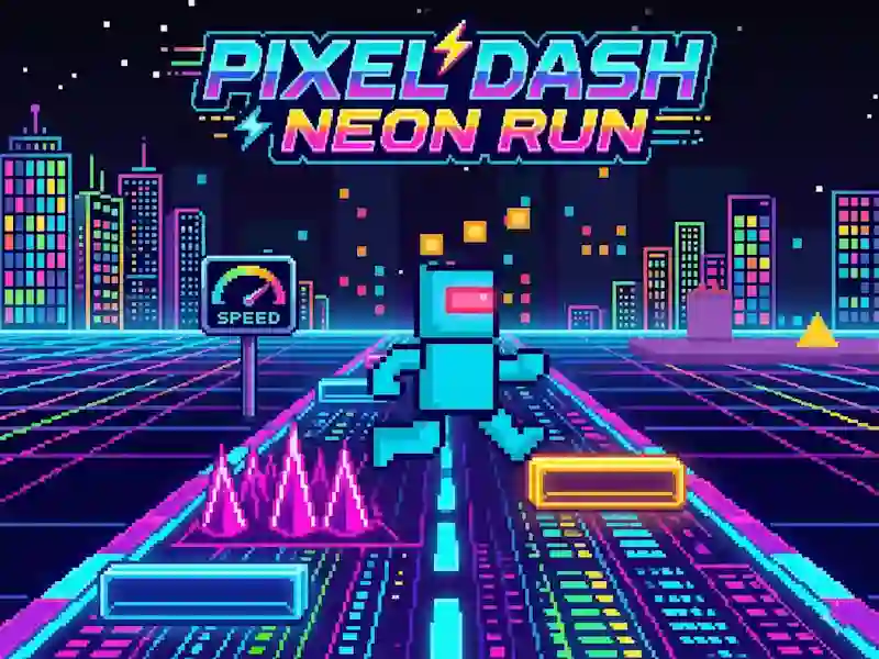 Jwèt Pixel Dash Neon Run sou entènèt