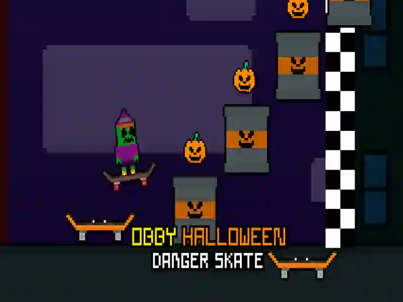 Jwèt Obby Halloween danje monte paten sou entènèt