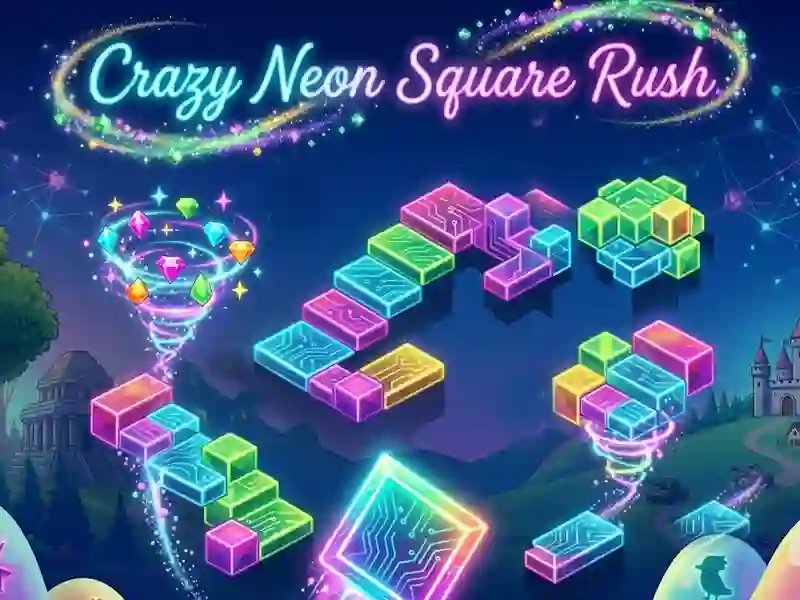 Jwèt Sou entènèt jwèt Crazy Neon Square Rush sou entènèt