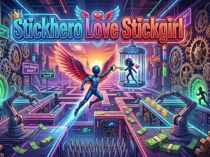 Jwèt Sou entènèt jwèt Stickhero renmen Stickgirl sou entènèt