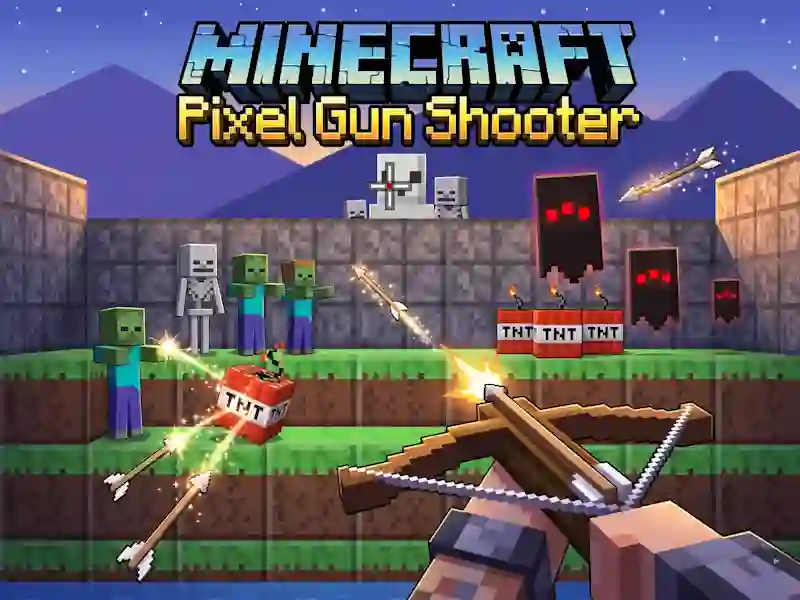 Jwèt Minecraft Pixel Gun Shooter sou entènèt