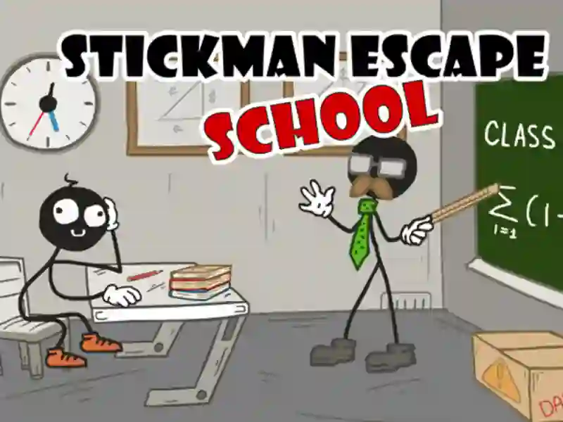 Jwèt Stickman chape lekòl sou entènèt
