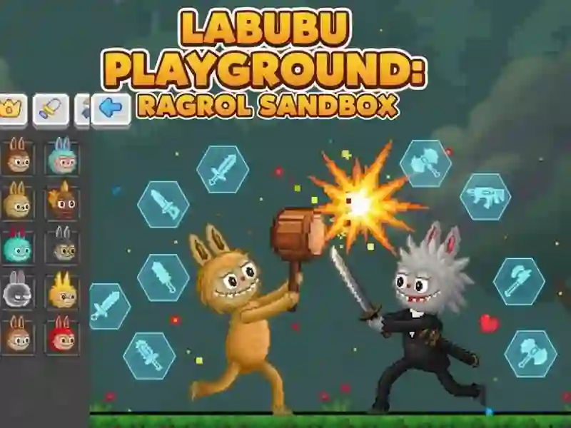 Jwèt Labubu Lakou rekreyasyon: Ragdoll Sandbox sou entènèt