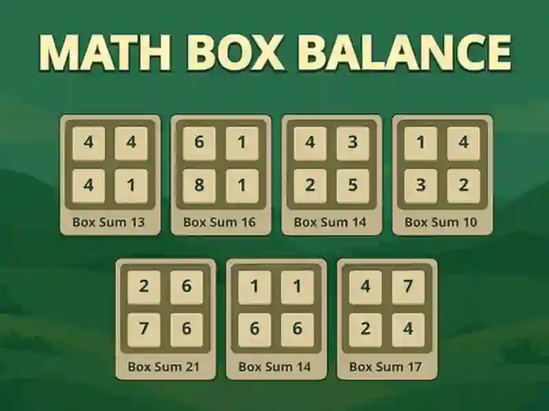 Jwèt Balans bwat matematik sou entènèt Jwèt Balans bwat matematik sou entènèt