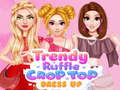 Jwèt Abiye Trendy Ruffle Crop Top sou entènèt