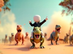 Jwèt Stickman: Aren Dinosaur sou entènèt