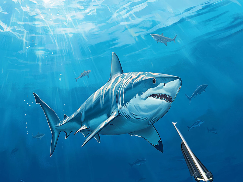 Jwèt Lachas anba dlo spearfishing sou entènèt
