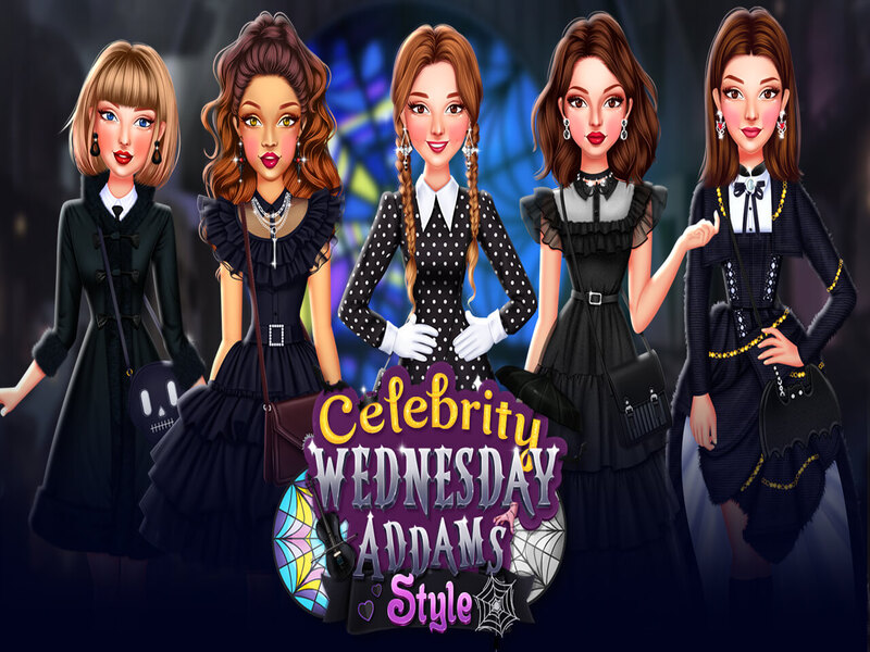 Jwèt Selebrite mèkredi addams style sou entènèt