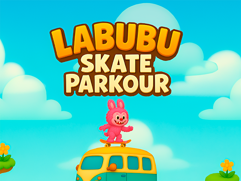 Jwèt Labubu monte paten parkour sou entènèt