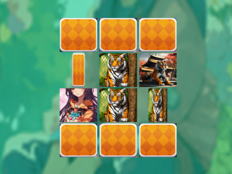 Jwèt Anime Tiger memwa matche ak sou entènèt