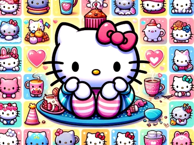 Jwèt Cute Kitty memwa defi sou entènèt