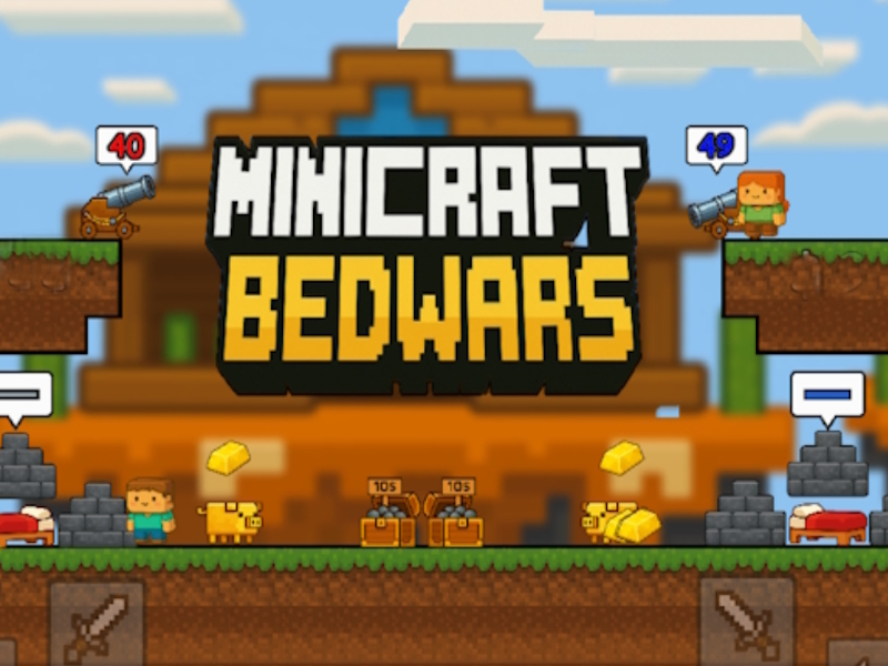 Jwèt Minecraft bedwars sou entènèt