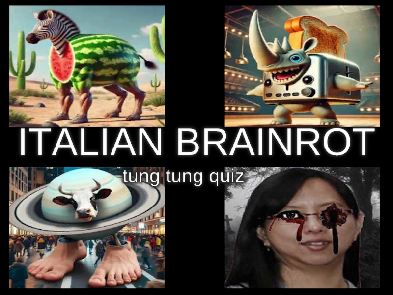 Jwèt Italyen Brainrot Tung Tung egzamen sou entènèt
