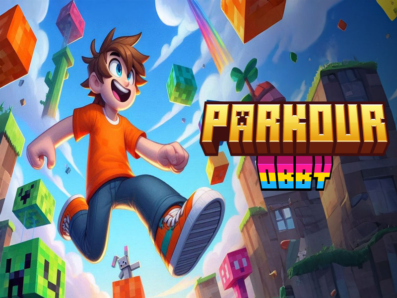 Jwèt Parkour obby sou entènèt