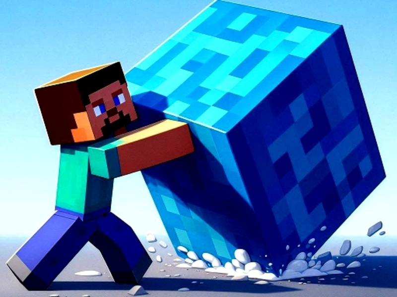 Jwèt Mineblocks 3D labirent sou entènèt