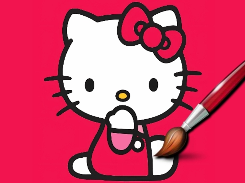 Jwèt Fasil koloran Kitty sou entènèt